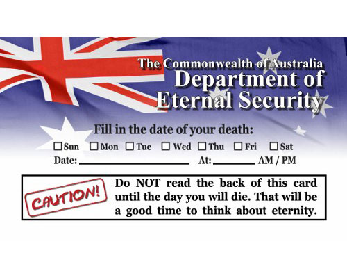 Department of Eternity Security Card (pack of 100)