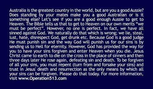 Good Aussie Card - Rear side