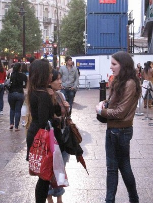 Rowina sharing with two young ladies