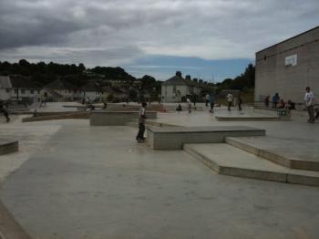 Truro outreach to skatepark Skate park in Truro with loads of teenagers