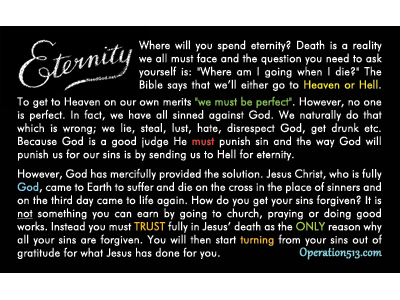 Eternity One-Sided Tracts (pack of 100)