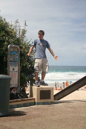 Ryan Hemelaar preaching open air at the Gold Coast